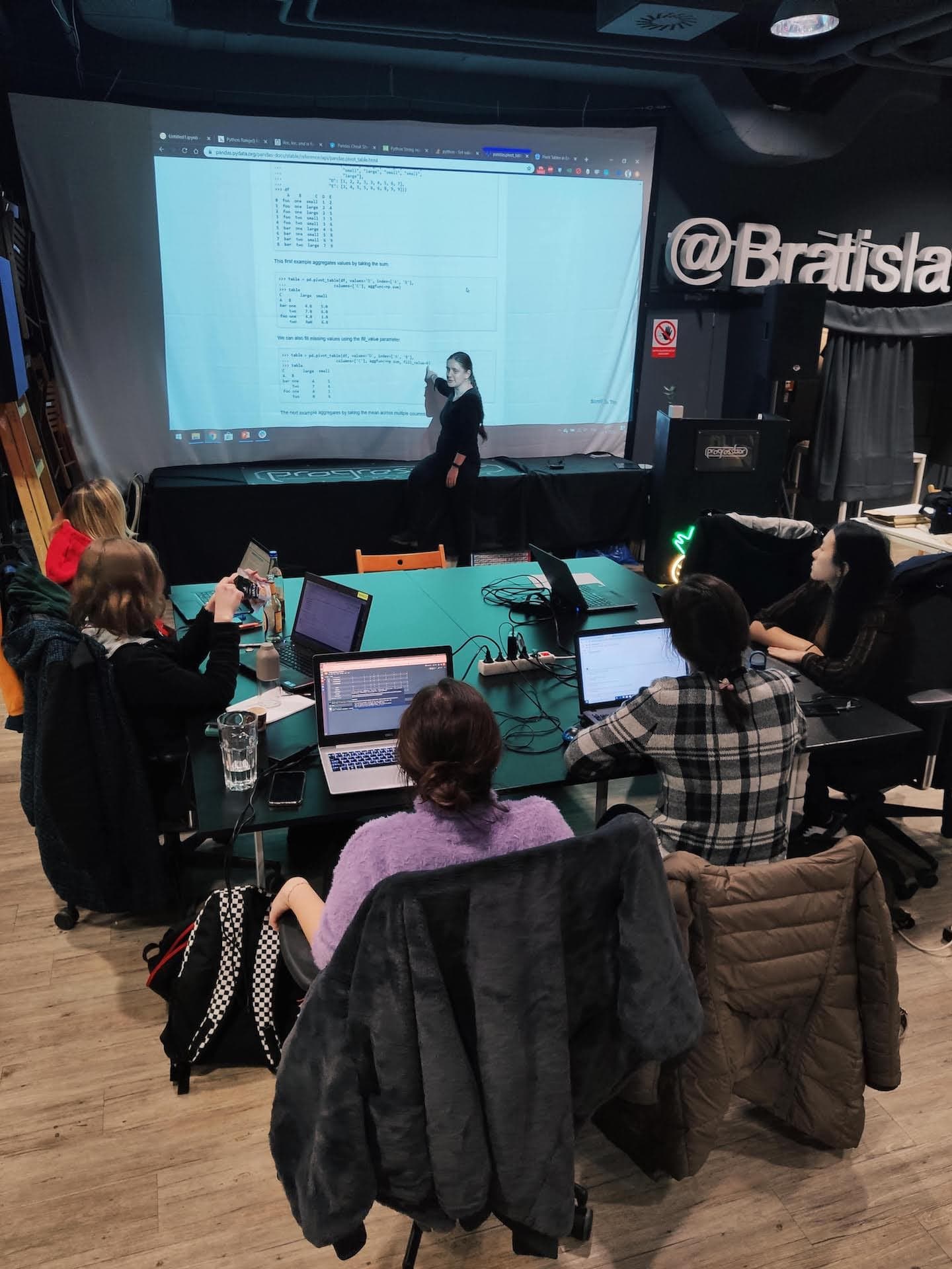 progressbar coworking bratislava python pyladies meetup